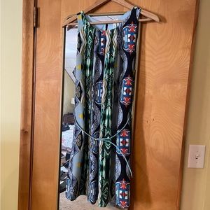 Sleeveless Tunic Dress with accent belt